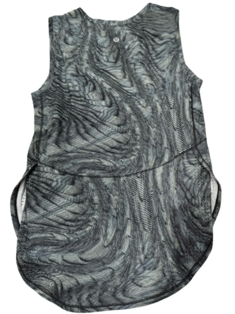 Lululemon Women Dimensional Icing Blue DWMM High Neck Split Hem Run Tank Top 4